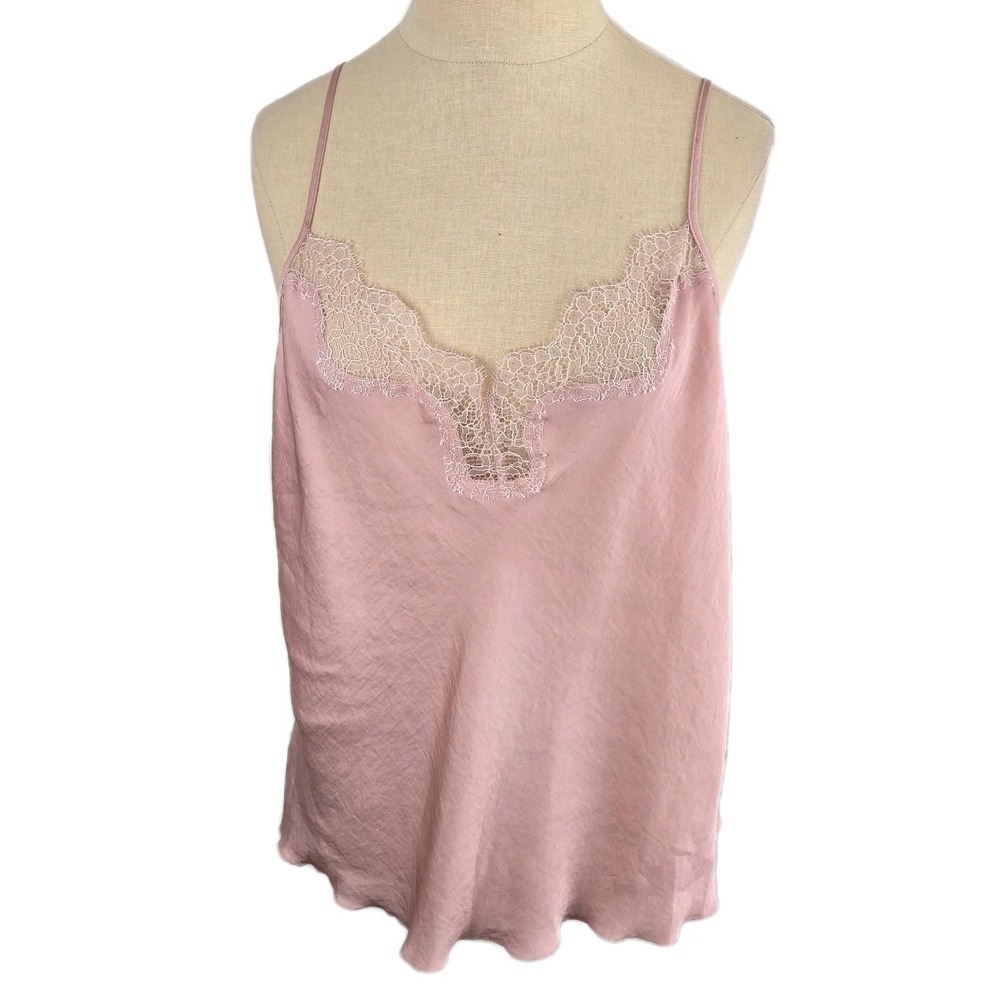 Victoria's Secret Rose Pink Satin Camisole Size XL‎ Lingerie Lace Coquette Fairy